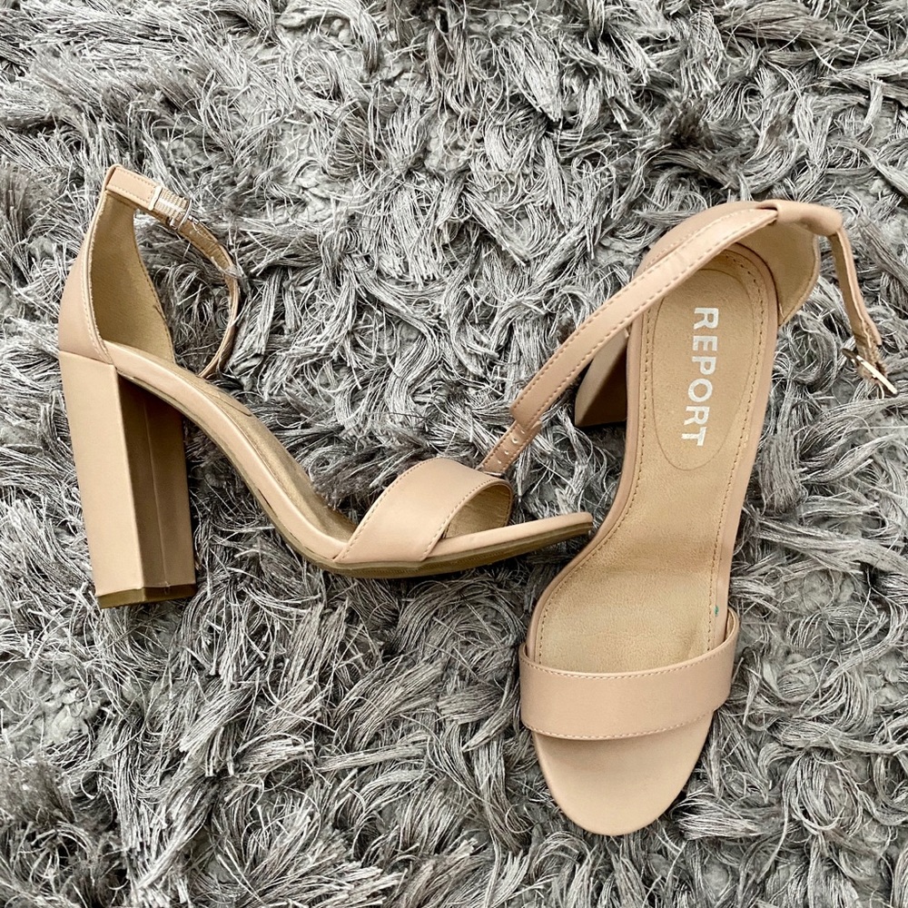 Nude Block Platform Sandals